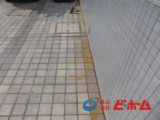 通路タイルサビ取り施工